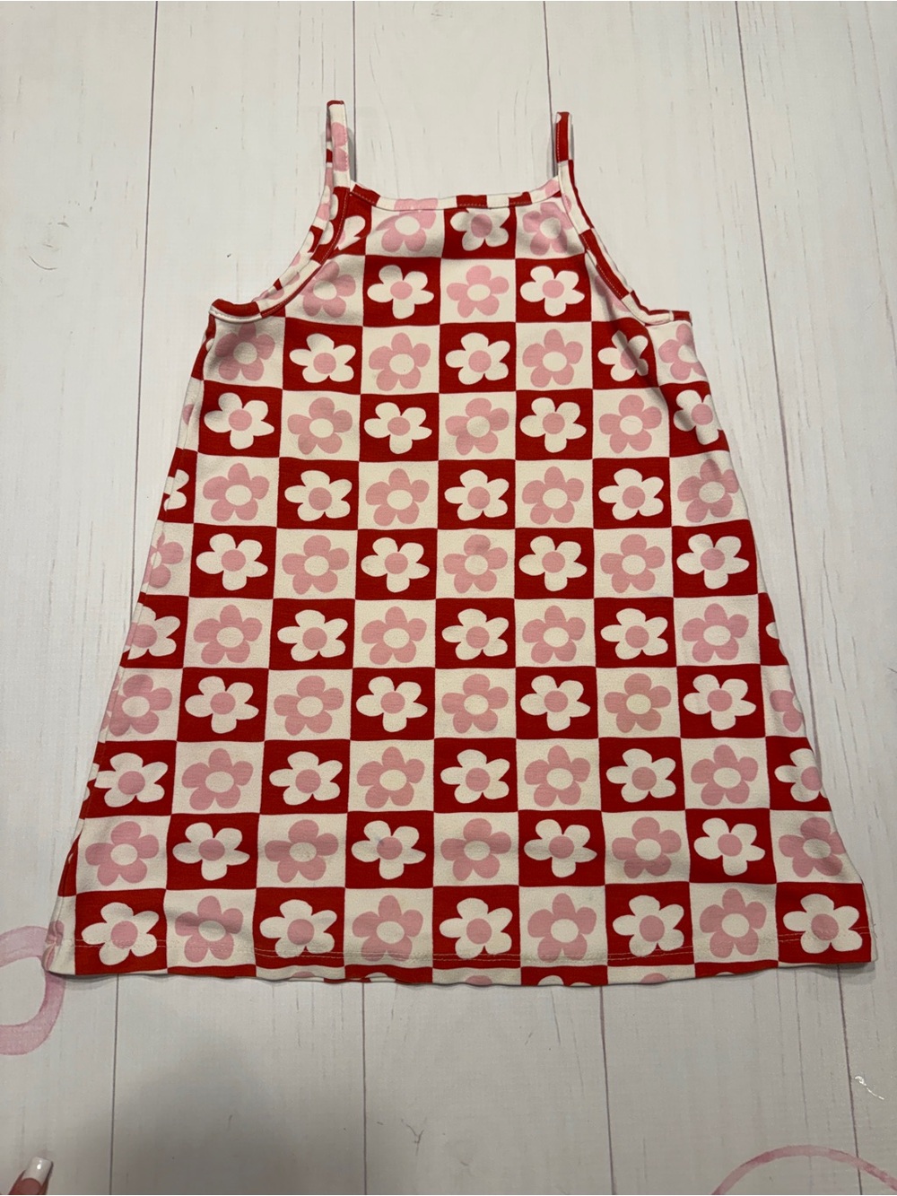 Hanna Andersson Retro Checkerboard Floral Sundress Size 110 / US 5